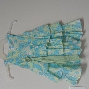 Lilly Pulitzer Kids Dress in Blue and Green Floral